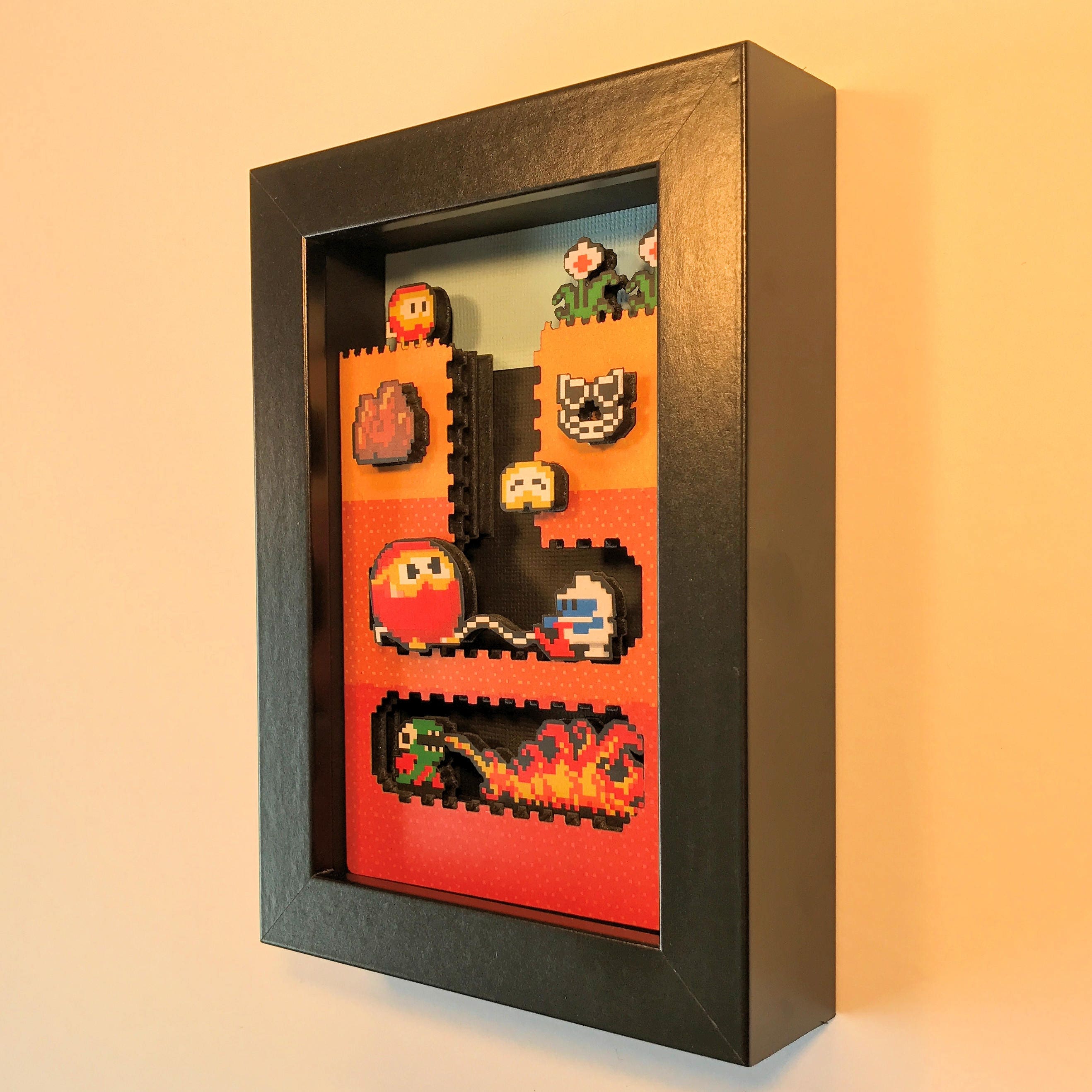 Dig Dug Shadowbox 4x6 Classic Retrogaming Art Shadow Box Diorama