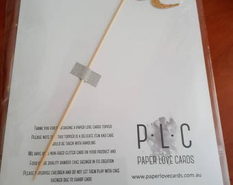 Cake Toppers - Ages 1 to 10 - Gold Glitter Card