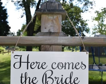 Here Comes The Bride Sign, Wedding Sign, Flower Girl Sign, Ring Bearer Sign