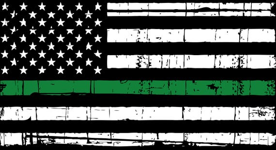 Download Distressed Thin Green Line American Flag SVG Digital Files