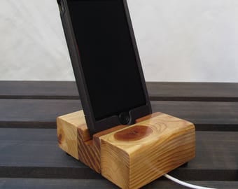 Rustic docking stand, iphone 4 stand, iphone 5 stand, charging station, iphone dock, ipod dock, wood phone stand, docking station, charger.
