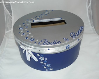Urn wedding theme-star spangled silver Midnight Blue