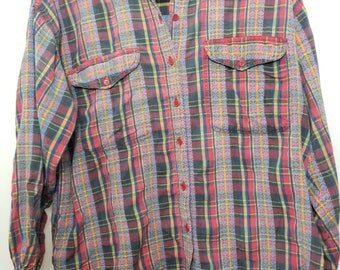Vintage Plaid Shirt // Vintage Plaid Button Down // 90's Plaid Shirt // Plaid Button Down