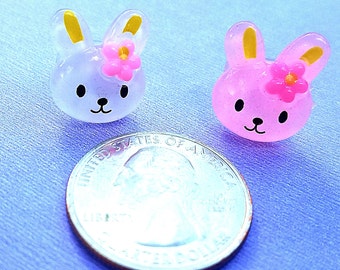 Tube Trinkets: Adorable Translucent Bunnies! Please select quantity 2 for a pair!