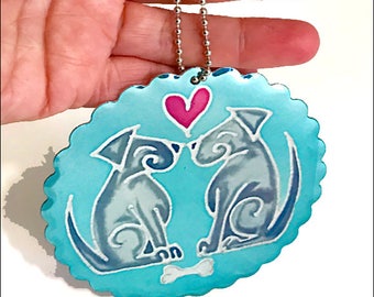 Dog Lover Card & Gift in One! Doggy Love Anniversary Card - Puppy Engagement Card - Christmas Card plus Hanging Tree Bauble - Dog Decoration