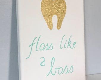 Escape The Bathroom Dental Floss dental hygiene art // floss like a boss // dental Escape The Bathroom Dental Floss dental hygiene art // floss like a boss // dental