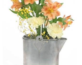 European Watering Can with Flower Frog-Vintage Watering Can-Galvanized Watering Can-Watering Can for Plants-Flower Frog Watering Can