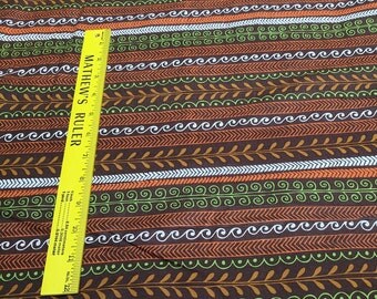 Brown Striped Cotton Fabric