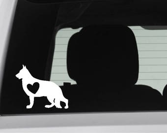 DONATION ITEM - German Shepherd w/ Heart Decal / Sticker