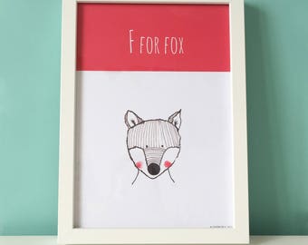 F For Fox A4 print