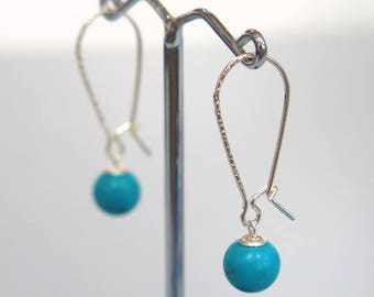 Turquoise Earrings - Silver Earrings - Silver Turquoise Earrings - Silver Drop Earrings - Turquoise Drop Earrings - Turquoise Jewelry