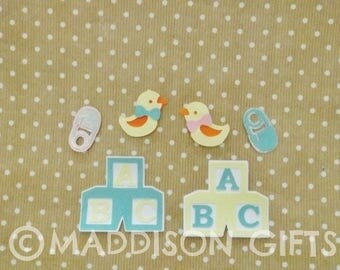 Baby Card Embellishments Baby Shower Toppers Scrapbooking Party Paper Craft Supplies