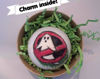 Ghostbusters Bath Bomb - Ghostbusters 2016 Necklace Charm Inside - Green Apple Scented