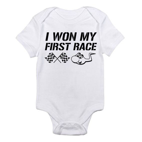 Download I Won My First Race Baby Onesie Bodysuit Shirt Infant Unisex