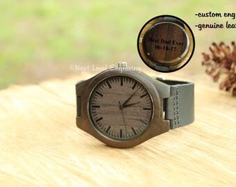 Unique Gifts for Men Gift for Husband Fathers Day Gift Personalized Engraved Mens Watch Wood Watches for Men Wooden Watch Gifts for Him