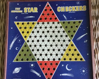 Vintage Star Checkers board; 1938 Chinese checkers
