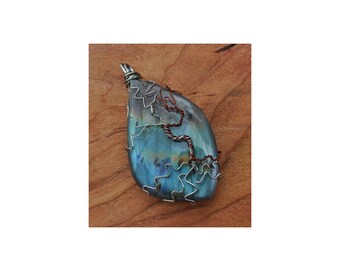 Tree of Life pendant, labradorite, metaphysical, cabochon