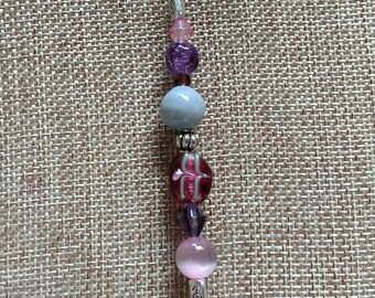 Pink Crystal Fan/Light Pull