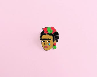 frida hard enamel pin, frida kahlo jewelry, frida kahlo art, frida khalo brooch, frida khalo cejas, girl power pin, feminist enamel pin