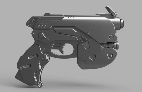 D.va Gun STL Files Only Blueprint Ready to 3d Print 3d model