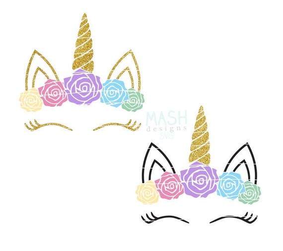 Download Pastel Rainbow Floral Unicorn svg floral unicorn head