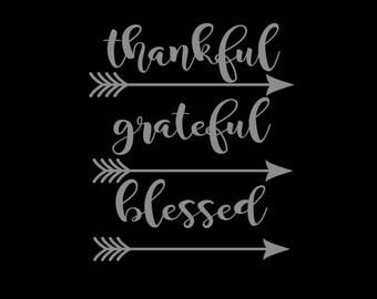 Thankful Grateful Blessed SVG