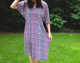 Elevint Japanese Multi-Color Batwing Bohemain Chiffon Dress