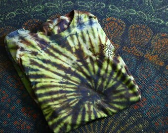 Lake Green Fibonacci Long Sleeve Tie-Dye Shirt (LARGE)