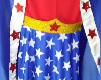 Girls wonder woman dress with cape