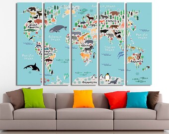 Kids world map | Etsy