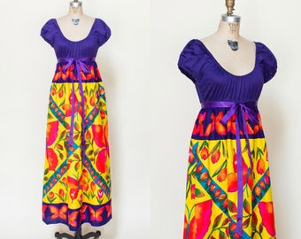 1970s Maxi Dress --- Vintage Young Edwardian Dress