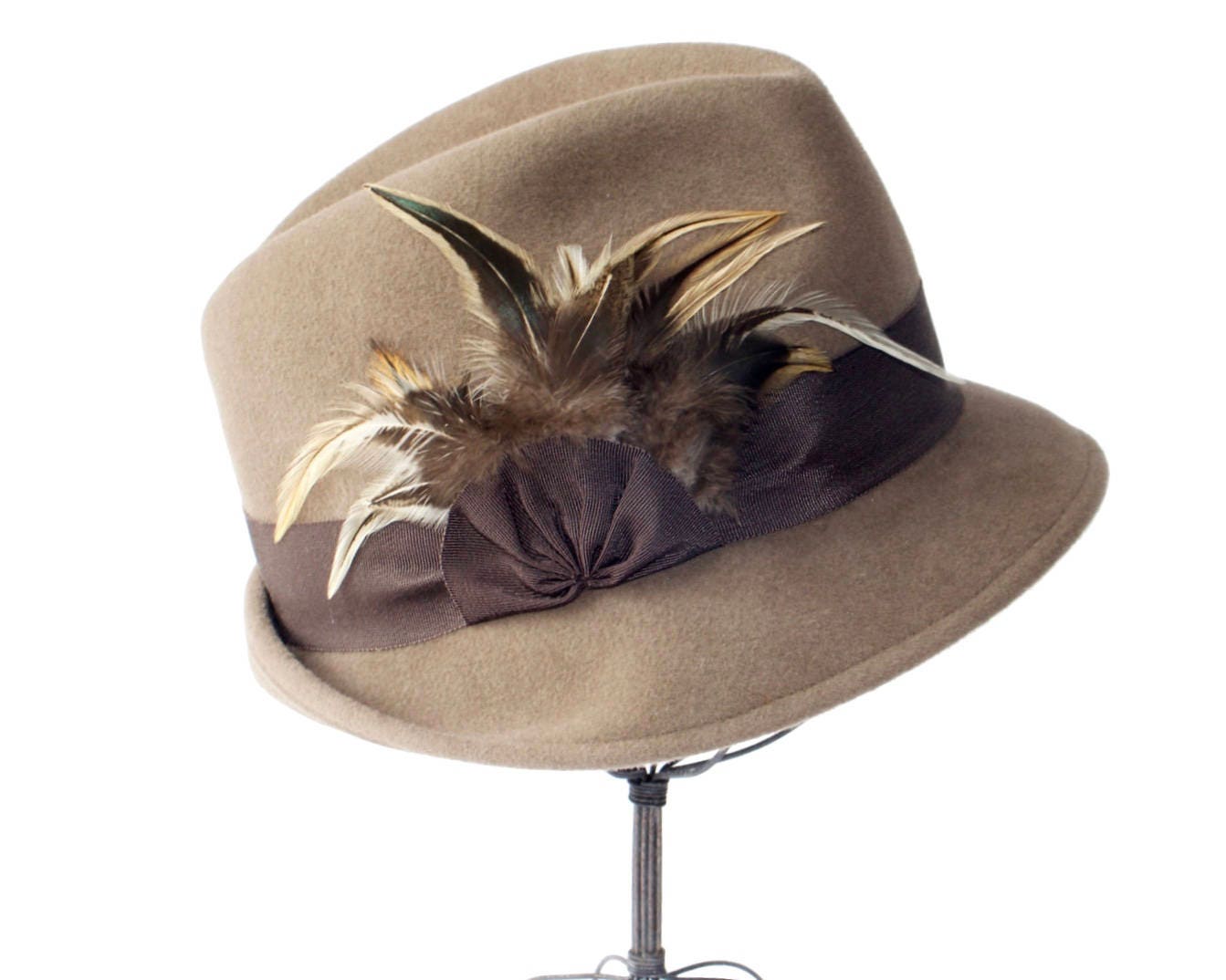 Fedora Hat Women's Hat Fall Fashion Taupe Hat Winter