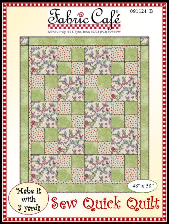 Downloadable Sew Quick 3 Yard Quilt Pattern