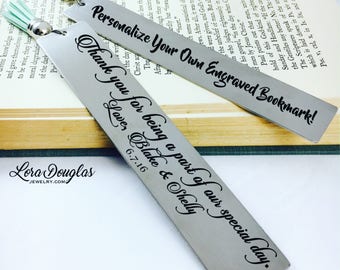 Personalized Bookmark, Metal Bookmark, Engraved Bookmark, Silver Bookmark, Engraved, Engraving, Book, Bookmark, Author, Reader, Tassel