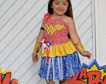 Girls Wonder Woman Costume, Wonder Woman Inspired Costume, Wonder Girl Costume, Halloween Costume, Girls Halloween, Super Hero Girl Costume