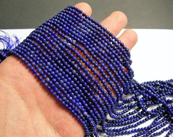 Lapis Lazuli 3mm(3.2mm) - round - full strand - 122 beads - PG63