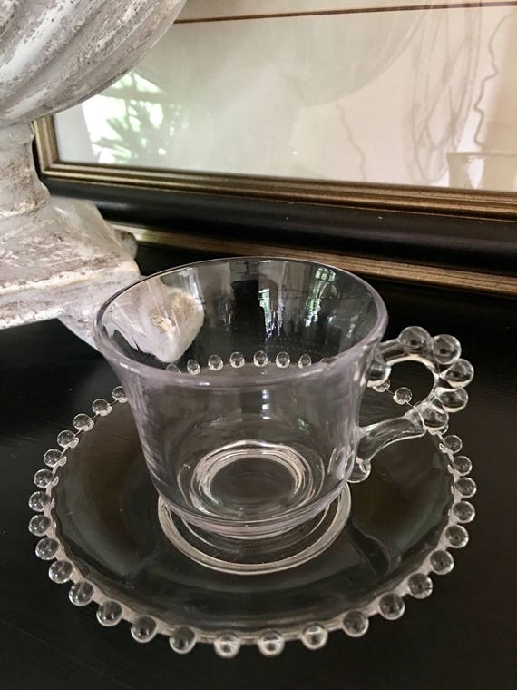 Candlewick Clear Cup & Saucer Imperial Glass Vintage Set