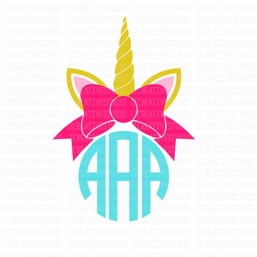 Download Unicorn Bow Monogram SVG Unicorn Monogram Svg Unicorn SVG