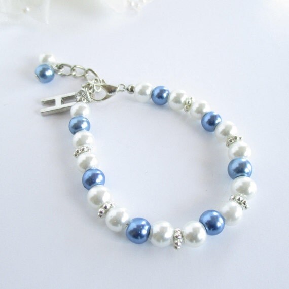 Personalised Flower Girl Bracelet Initial Flower Girl Gift