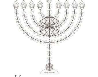 Hanukkah Prayers-Menorah Printable-Hanukiah blessing-Healing