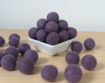 2.5 cm Amethyst Wool Felt Balls, Felt Balls, Pom Pom Balls, Wool Felt Pom Poms, Felted Balls, Loose Felt Balls, Pick Your Own Colors