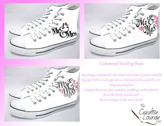 personalised wedding canvas shoes