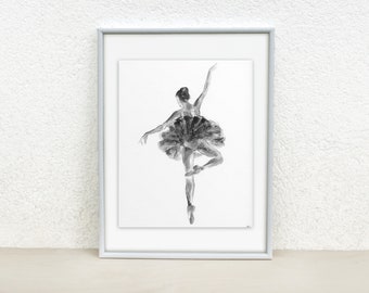 Ballerina illustration. Ballerina drawing. Ballet Dancer