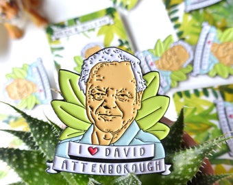 David Attenborough Enamel Pin - Soft Enamel Colourful Lapel Pin/pin badge. Perfect gift for nature lover!