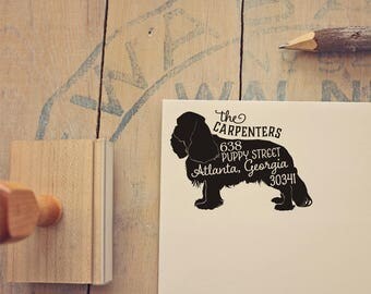 Cavalier King Charles Spaniel Address Stamp - Dog Return Address Stamp - Dog Lover Gift - Rubber Stamp - Personalized Pet Address Stamp