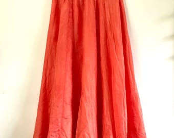 Maxi skirt red chiffon skirt women long skirt with tiered hem
