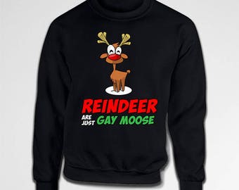 gay reindeer sweater