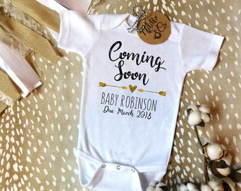 Baby Announcement Onesie®,Coming Soon Baby Announcement,Pregnancy Reveal to Grandparents Onesie,Surprise Baby Onesie,Coming Soon Onesie