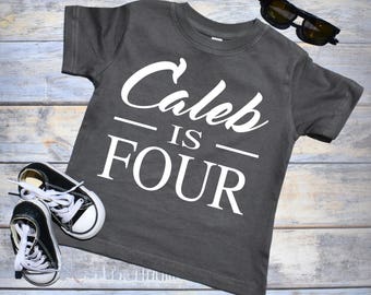 Personalized Birthday Shirt, CUSTOM NAME/AGE, Custom Birthday Shirt Boy, 4th Birthday Shirt Boy, Boy's Birthday Shirt, Birthday Shirt Boy