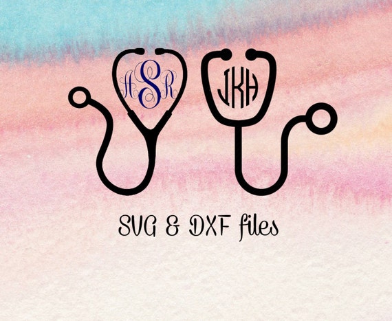 Download Stethoscope SVG cut file Stethoscope monogram svg Dxf files